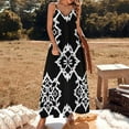 thumbnail image 3 of Bohemian Pattern Women's Summer Dresses 2025 Beach Casual Sleeveless Floral Print Tank Loose Sundress, 3 of 8