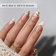 thumbnail image 3 of Press On Nails BtartBox Almond 3D Pearl Leopard para mujer, 3 of 8