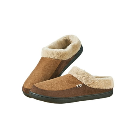 

Daeful Womens Fuzzy Slipper Indoor House Shoes Slip On Slide Slippers Dark Brown 12-12.5