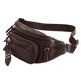 thumbnail image 1 of Riñonera multifunción de piel auténtica, bolsa de viaje para hombres y mujeres, múltiples bolsillos y cremalleras resistentes, ideal para senderismo, correr y andar en bicicleta, 1 of 5