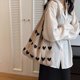 thumbnail image 4 of Knitted bag woven bag love womens bag highend exquisite wool handheld shoulder bag shopping bag, 4 of 5