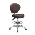 thumbnail image 2 of Kaleurrier Tabourets Réglables Chaise de Dessin avec Dossier et Repose-Pieds, Dossier Inclinable, Siège Pivotant, Roulettes, pour Studio, Dentaire, Bureau, Salon et Comptoir, Chaises de Bureau Hautes Sans Accoudoirs pour la Maison (Brun), 2 of 4