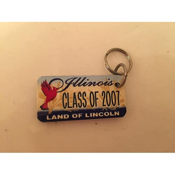 Illinois Land of Lincoln Class Of 2007 Name Keychain Key Holder Key Ring New