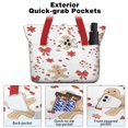 thumbnail image 2 of Tote Bag for Women - Red Christmas Gingerbread Man Pattern Shoulder Bag - Large Utility Work Duffle Bag with Zipper Handbag for Travel, Work, Sprots, 2 of 5
