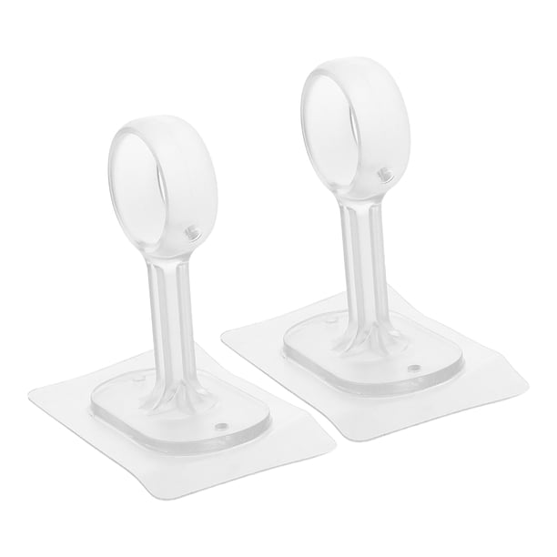 2 soportes adhesivos para barra de cortina, sin tornillos, para montaje en techo, seguros y fiables, adecuados para diversos estilos de interior.