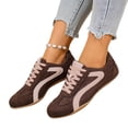 thumbnail image 4 of Willtoo Womens Sneakers Retro Color Block Lace Up Low Top Round Toe Casual Shoes Lightweight Gum Sole Fashion Walking Trainers, 4 of 5