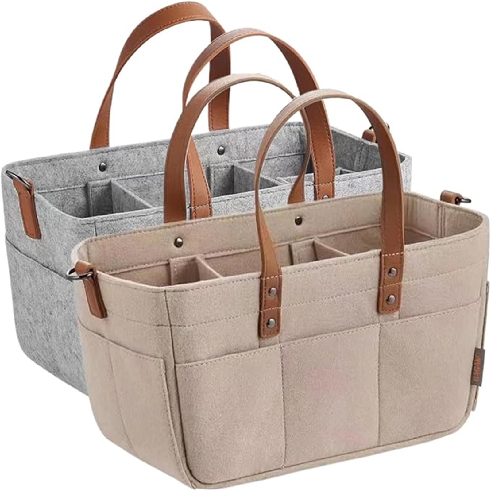 Baby Diaper Caddy Organizer with Leather Strap, Car Diaper Caddy, Baby Caddy Organizer, Portable Diaper Caddy, Diaper Organizer for Changing Table, Baby Organizer for Nursery, 6x13x7 inch