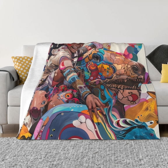 Naloa Fantasy Colorful Beast Flannel Fleece Throw Blanket for Bed Couch, Thick Blanket - All Seasons Suitable for Women, Men and Kids-40"x30"