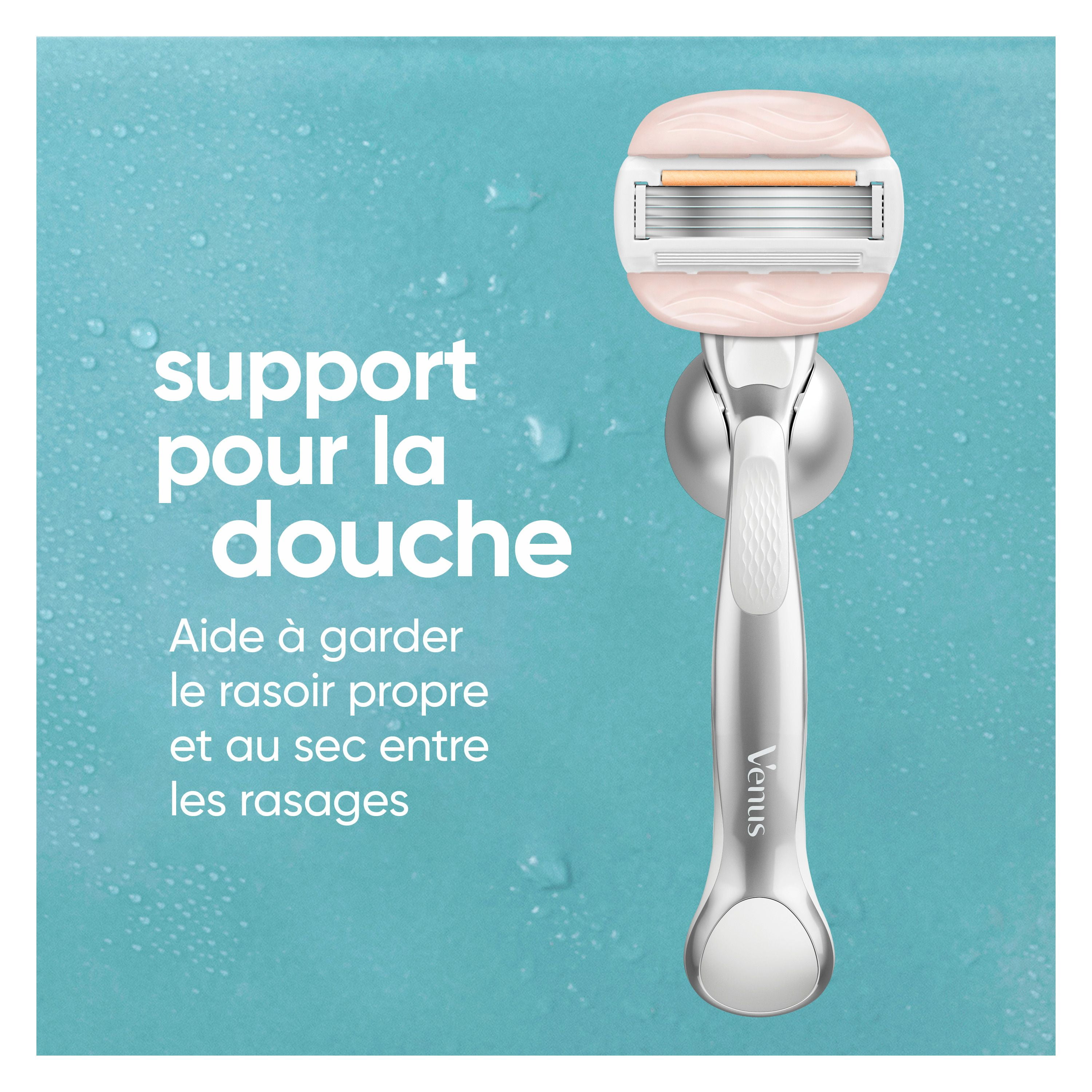 Venus Moistureglide Women's Razor, Reusable Handle, 2 Razor Blade Refills and Shower Holder, 1CT