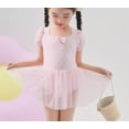 thumbnail image 6 of SGMVNU Girls 1 Piece Tutu Swimsuit with Skirt Summer Floral Ruffle Flowy Skirted Bathing Suits Kids Beach Swimwear for Age 2-4 Years Kids, a-Pink, 6 of 8