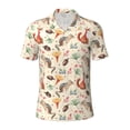 thumbnail image 2 of Daiia Autumn Forest Animals Pattern Men’s Polo Shirts,Solid Deck Shirt,Classic Fit, Breathable Cotton Polo for Casual and Sport Wear-Small, 2 of 7