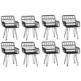 thumbnail image 4 of vidaXL 9 Piece Patio Dining Set Black Poly Rattan, 4 of 10