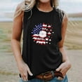thumbnail image 2 of Usmisi 4th of July Tank Tops Loose Fit Racerback Vest Independence Day Patriotic Tshirts Womens Fashion Sunflower US Flag Print Crewneck Sleeveless Summer Blouses Black s, 2 of 6