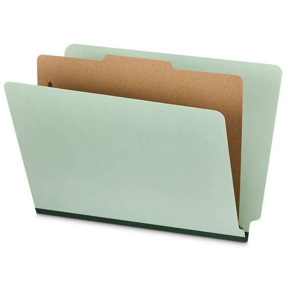Staples 60% Recycled Heavy Duty Classification Folder 1-Dividers 2" Expansion Letter Size Gray/Green