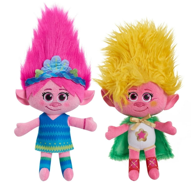 Set de peluche DreamWorks Trolls Band Together Poppy y Viva, 20 cm