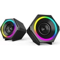 thumbnail image 1 of FloreceBien Altavoces para computadora, Altavoces de escritorio con luces de ciclo Altavoz estéreo con entrada auxiliar de 3,5 mm para PC, computadora portátil, teléfono celular, proyector, monitor,, 1 of 5