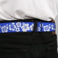 thumbnail image 4 of Buckle-Down Belt, Seatbelt Buckle Belt, Hibiscus Blue White, 34 to 52 Inches, 4 of 9