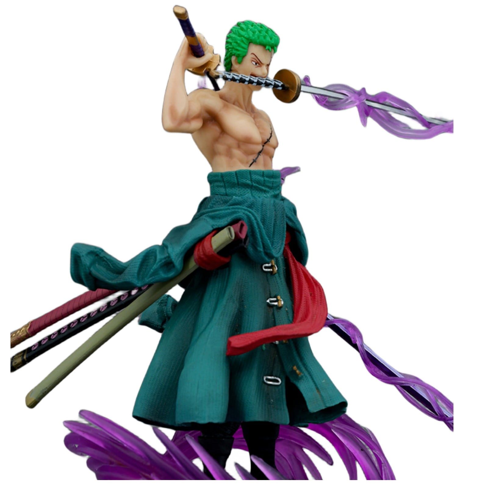 Njube Anime Figure Trumpet Fancy Roronoa Zoro Figure Three blade flow PVC Action Toys Otaku Favorite Static Statue Game Decoration Birthday Gift 20.5cm
