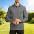 thumbnail image 6 of Juesizh UPF 50+ Long Sleeve Men Solid Color Sun Shirt Fashion Casual Button Down Collar Sun Protection Fishing Shirt, S-3XL, 6 of 8