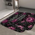 thumbnail image 2 of 1pc Bat and Flowers Pattern Absorbent Non-Slip Bathroom Thickened Flannel Rug Decor,Soft,Quick Drying,Suitable For Indoor/outdoor Use,Bathrooms,Bedrooms,Kitchens,Terrace,Laundry Rooms,16"x24", 2 of 9