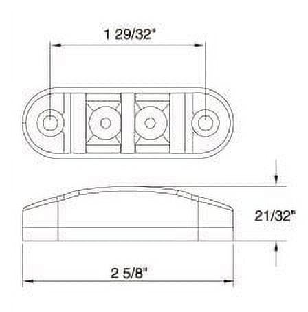 Pair of 2 LED Oval Clearance/Side Marker Light with Chrome Bezel Clear Lens Red for TRUCK TRAILER 2" -D