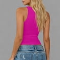 thumbnail image 4 of Dvprdro Womens Soft Stretchy Ruched Tank Tops Crewneck Sleeveless Pull On Solid Casual Summer T Shirts, 4 of 8