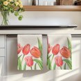 thumbnail image 7 of Pink Tulip Kitchen Towels Set of 3, Spring Floral Summer Botanical Linen Vintage Absorbent Dish Towels for Kitchen, Microfiber Hand Towel, Quick Drying Tea Towel for Cleaning Decorative Dishcloths, 7 of 7