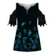thumbnail image 4 of Mujeres Verano Cremallera Cuello en V Encaje Costura Manga corta Estampado sin tirantes Camiseta Tops Blusas Pompotops hkajfhjk464454, 4 of 5