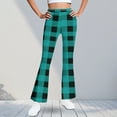 thumbnail image 2 of GigrtiJin Girls Teens Fleece Flared Pants Plaid Printed Slim Straight Leg Yoga Pants Trendy Casual Pants 5-16 Years, 2 of 6