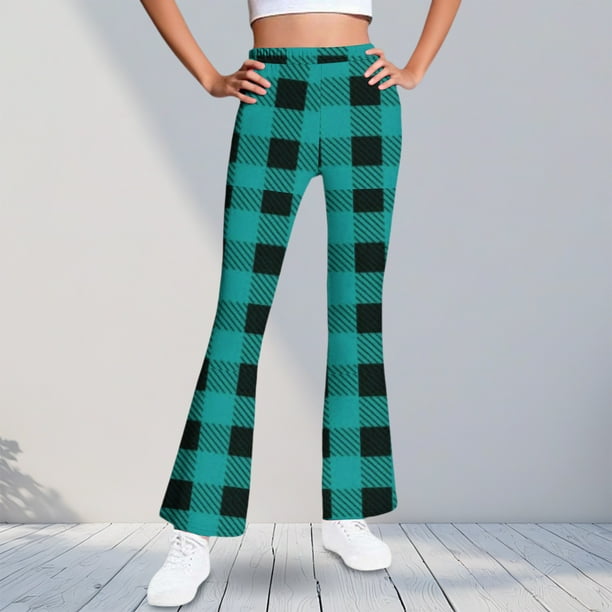 Pantalones largos con estampado para niñas, forrados de vellón para mayor calidez, pantalones largos casuales, leggings ligeramente acampanados, traje para niñas de 5 a 16 años.