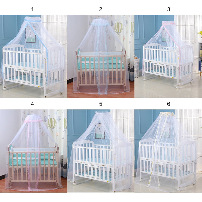 Baby Mosquito Net Foldable Lightweight Baby Cot Mesh Canopy Lace Mosquito Cover 