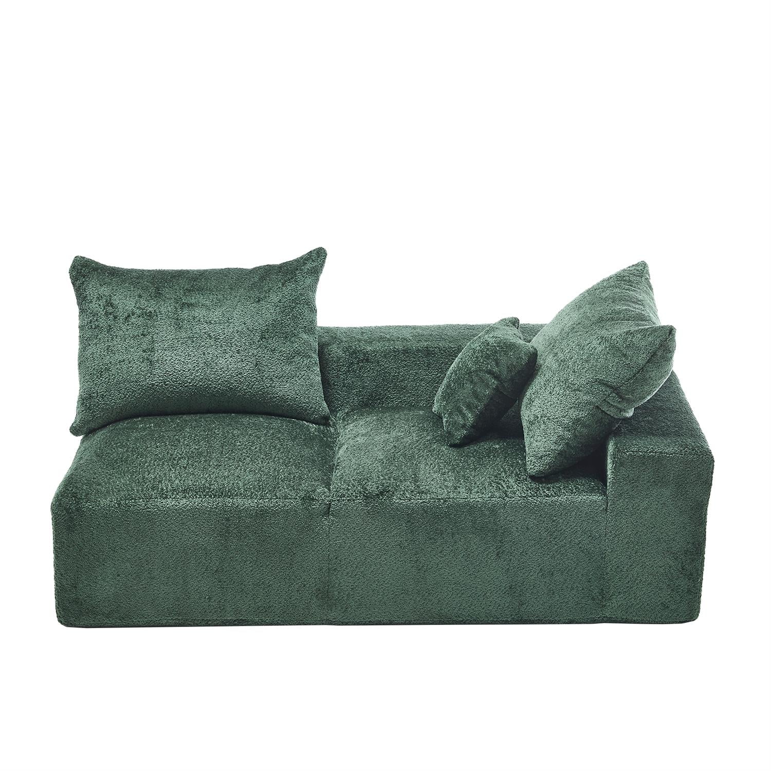 Demi Bonn 67" Premium Fabric Sofa, Cozy 2-Person Couch for Living Room and Office, Comfort Style Lazy Leisure Seat, Green