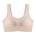 thumbnail image 5 of Wang6 Womens Wireless Seamless Minimizer Bras No Underwire Push up Sports Bras Crew Neck Comfort Bralettes T Shirt Bra Beige XL, 5 of 5