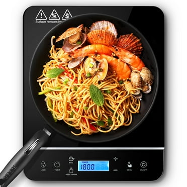 Sunmaki Portable Induction Cooktop 1800W Induction Cooker with LCD Sensor Touch for Cooking