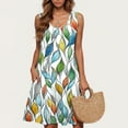 thumbnail image 4 of BLTIBY Womens Dresses 2025 Sleeveless Spring Summer Mini Dress Round Neck Printed Casual Fashion Dresses Knee Length Multicolor 5 S, 4 of 5