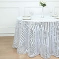 thumbnail image 2 of Efavormart 120" Silver Sparkly Sequin Geometric Tulle Round Tablecloth, 2 of 6
