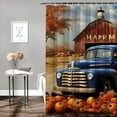 thumbnail image 2 of Pratyus Pumpkins Quick-Drying Shower Curtain Set for Bathroom Polyester Fabric Thanksgiving Washable with Hooks 36x72, 2 of 7