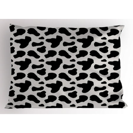 Cow Print Pillow Sham Cow Hide Pattern With Black Spots Farm Life