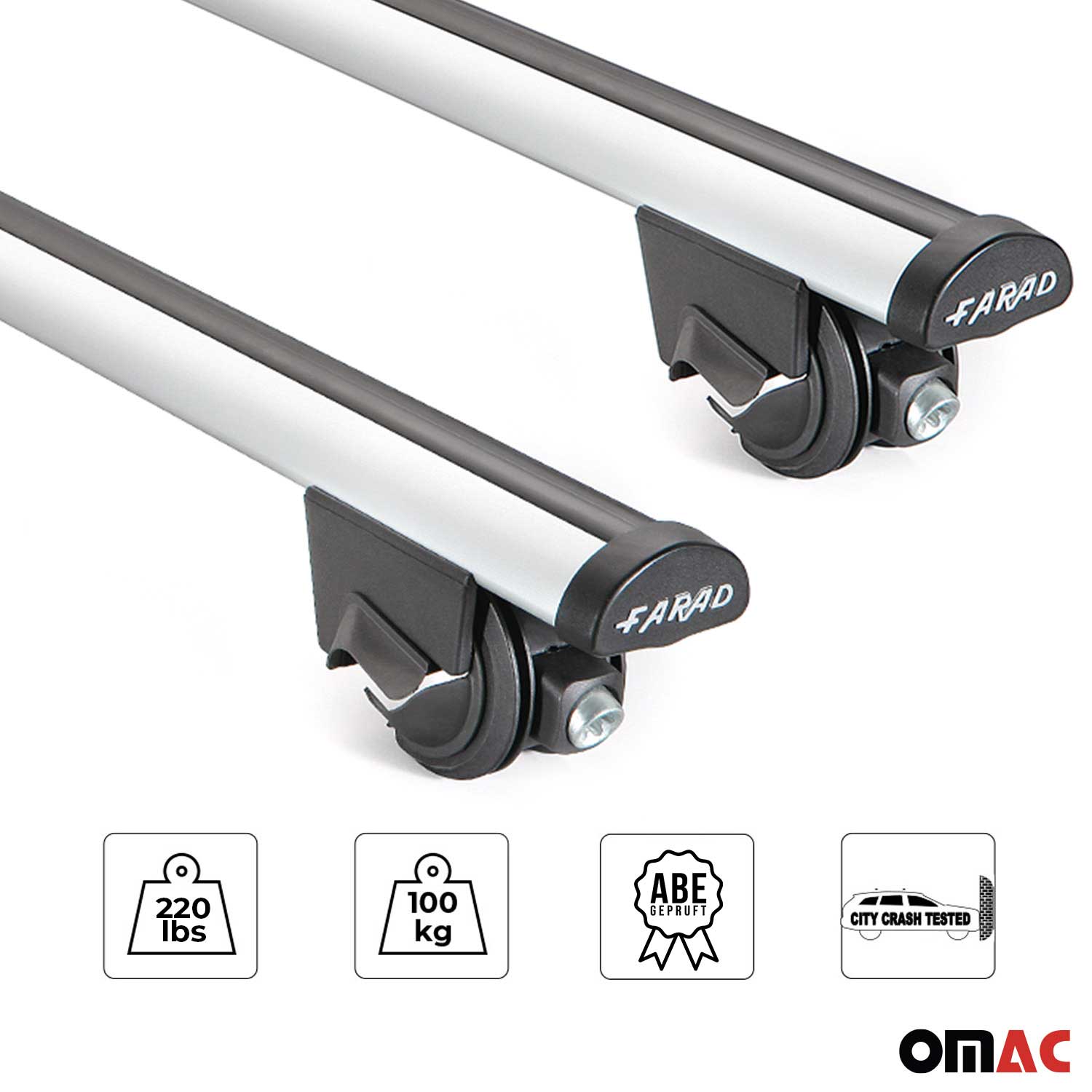 2018-2026 Alfa Romeo Stelvio Roof Rack Cross Bars Silver