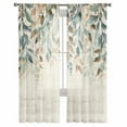thumbnail image 7 of Sheer Curtains 108 inches Long, Vintage Farmhouse Style Plants Green Leaves Light Filtering Sheer Window Curtains Rod Pocket Voile Drapes for Bedroom Living Room, 52"W x 108"L 2 Panels, 7 of 7