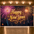 thumbnail image 4 of Festive Design Happy New Year Banner Decorative Accents Celebration Background for Holiday Party Celebration Indoor Decoration New Year Event, 4 of 9