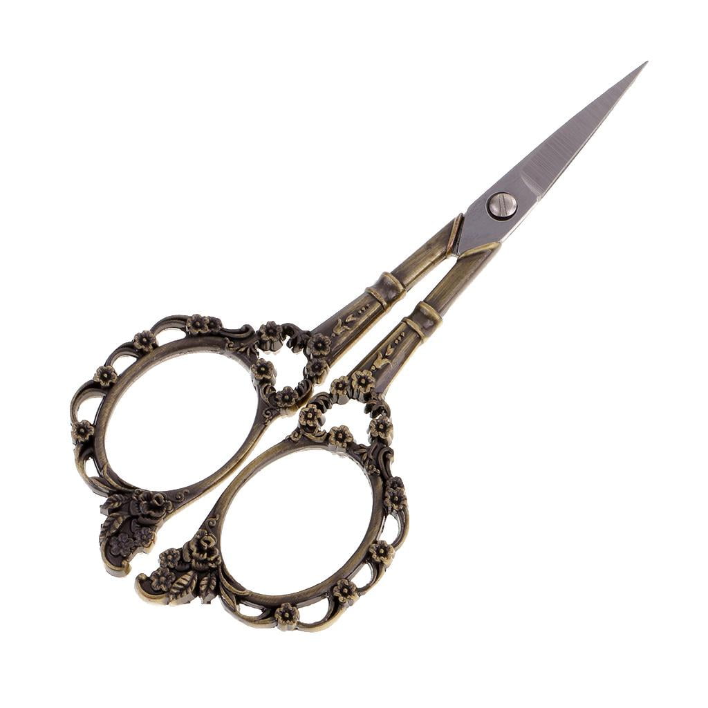 Wxqbjtam 4Pcs European Vintage Sewing Kit Scissors Thimble Needle Case Sewing Tools