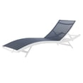 thumbnail image 3 of Lounge Chair Chaise, Set of 2, Aluminum, Metal, Steel, White Blue Navy, Modern Contemporary Urban Design, Outdoor Patio Balcony Cafe Bistro Garden Furniture Hotel Hospitality, 3 of 5