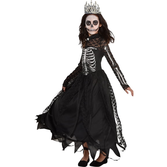 Amscan Undead Princess Halloween Costume for Kids, Small 4-6, with Dress and Crown