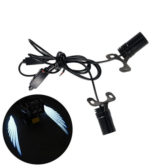 Motorcycle Logo LED Light, Universal Motorcycle Projector Lights for Angel Wing Logo, Waterproof Motorcycle Shadow Light Accessories for Motor Scooter Electric Vehicle Lovers Gift