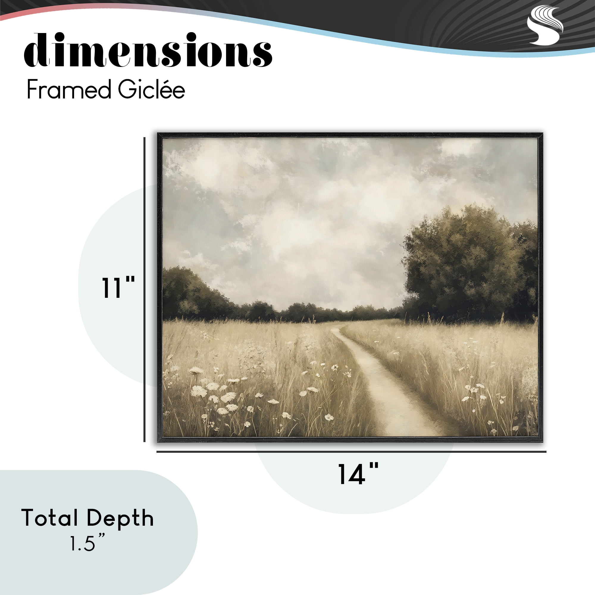 Stupell Industries Journey Through Wildflowers in Meadow Black Framed Giclee Art, design by Creative Studio
