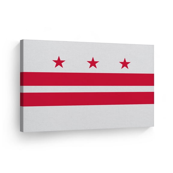 Smile Art Design Washington DC State Flag CANVAS PRINT State Capital of the USA Flag Canvas Wall Art US State Flag Wall Art Home Decoration Made in the USA 30x40