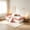 Pink+White, variant on AUU Twin Size Corduroy Floor Bed with Safety Fence, 2-Tier Steps & Smart LED Lighting – Low-Profile Upholstered Platform Frame, No Box Spring Needed for Bedroom, Guest Room, or Dorm