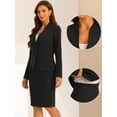 thumbnail image 2 of DARING DIVA Women's Business Collarless Blazer and Pencil Skirt Suit Set, 2XL, Black, 2 of 6