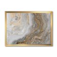 thumbnail image 2 of Designart'marbre Blanc avec Curley Gris et Veines Dorées' Impression d'Art Encadrée, 2 of 3